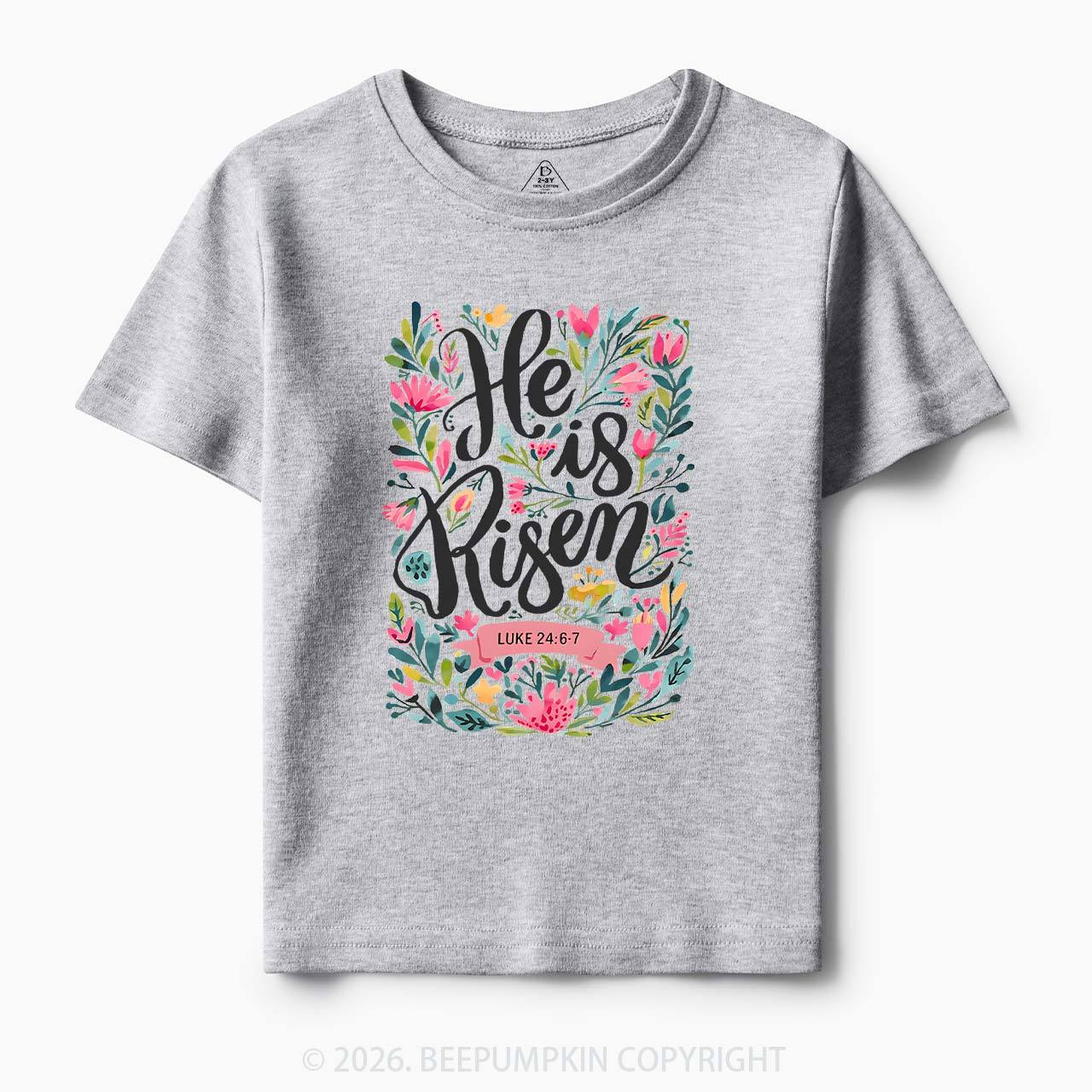 He is Risen Blooming Grace Easter Toddler&Kid's Tees