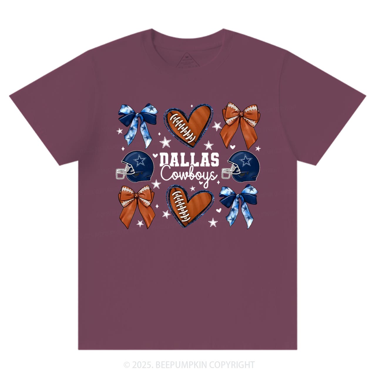 Blue Star Football Mama T-Shirts Beepumpkin
