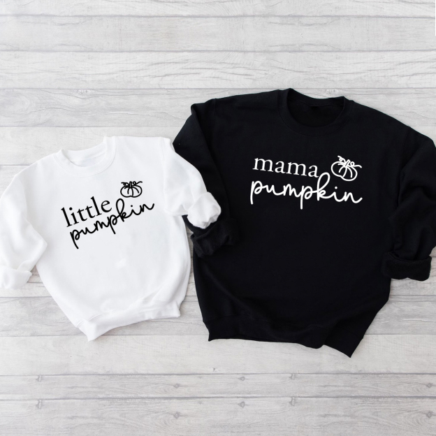 Halloween Papa Mama Little Pumpkin Sweatshirts For Family