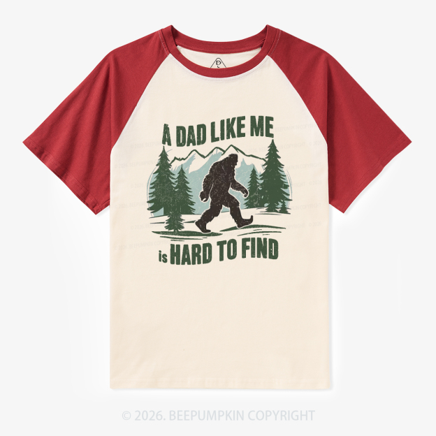 Funny A Dad Like Me Is Hard To Find Retro Raglan T-Shirt