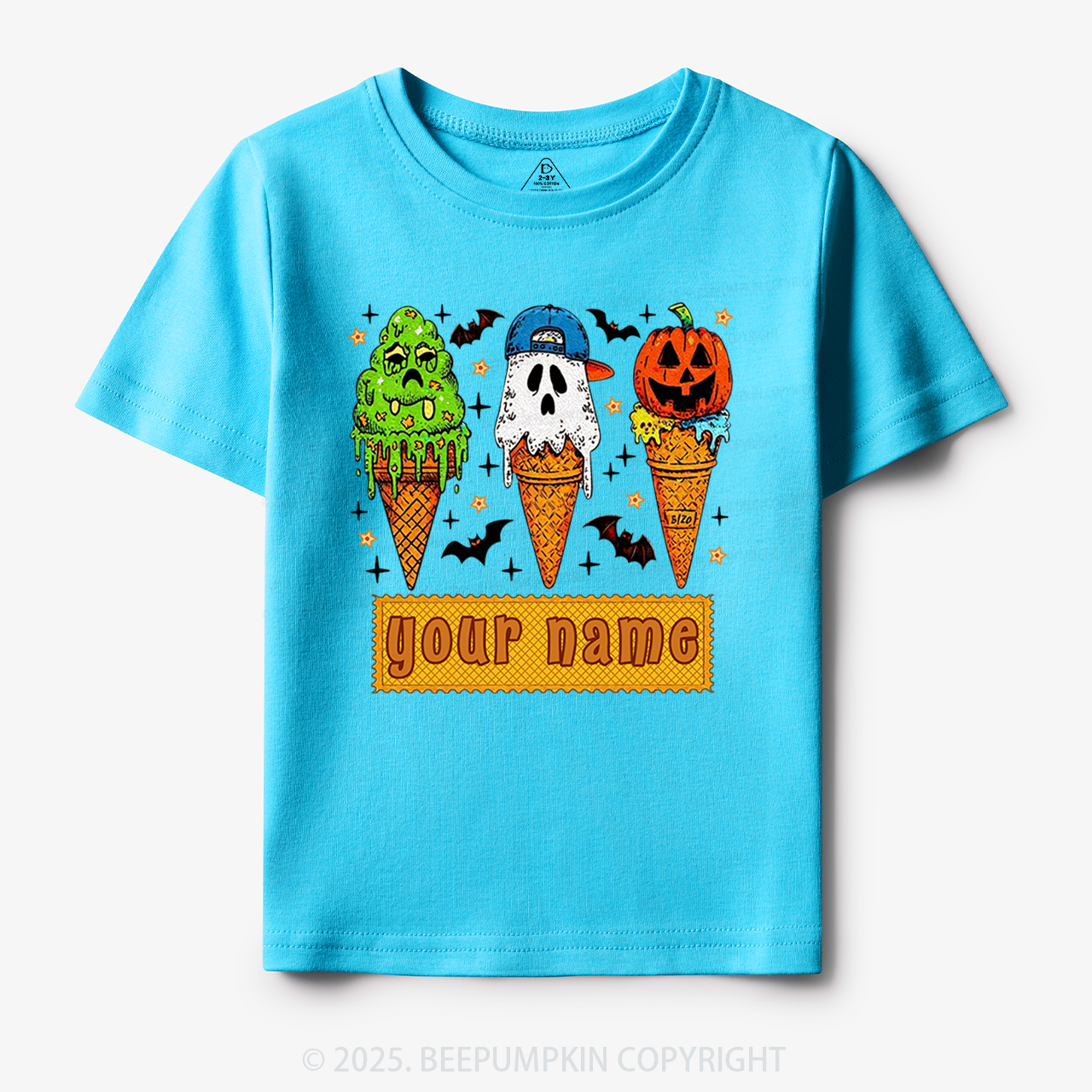 Personalized Name Halloween Spooky Scoops Toddler&Kid's Tees Beepumpkin