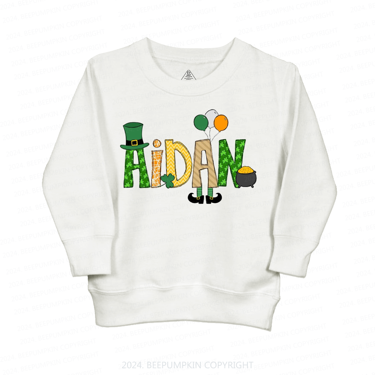 Personalized Elf St Patricks Day  Kids Sweatshirt