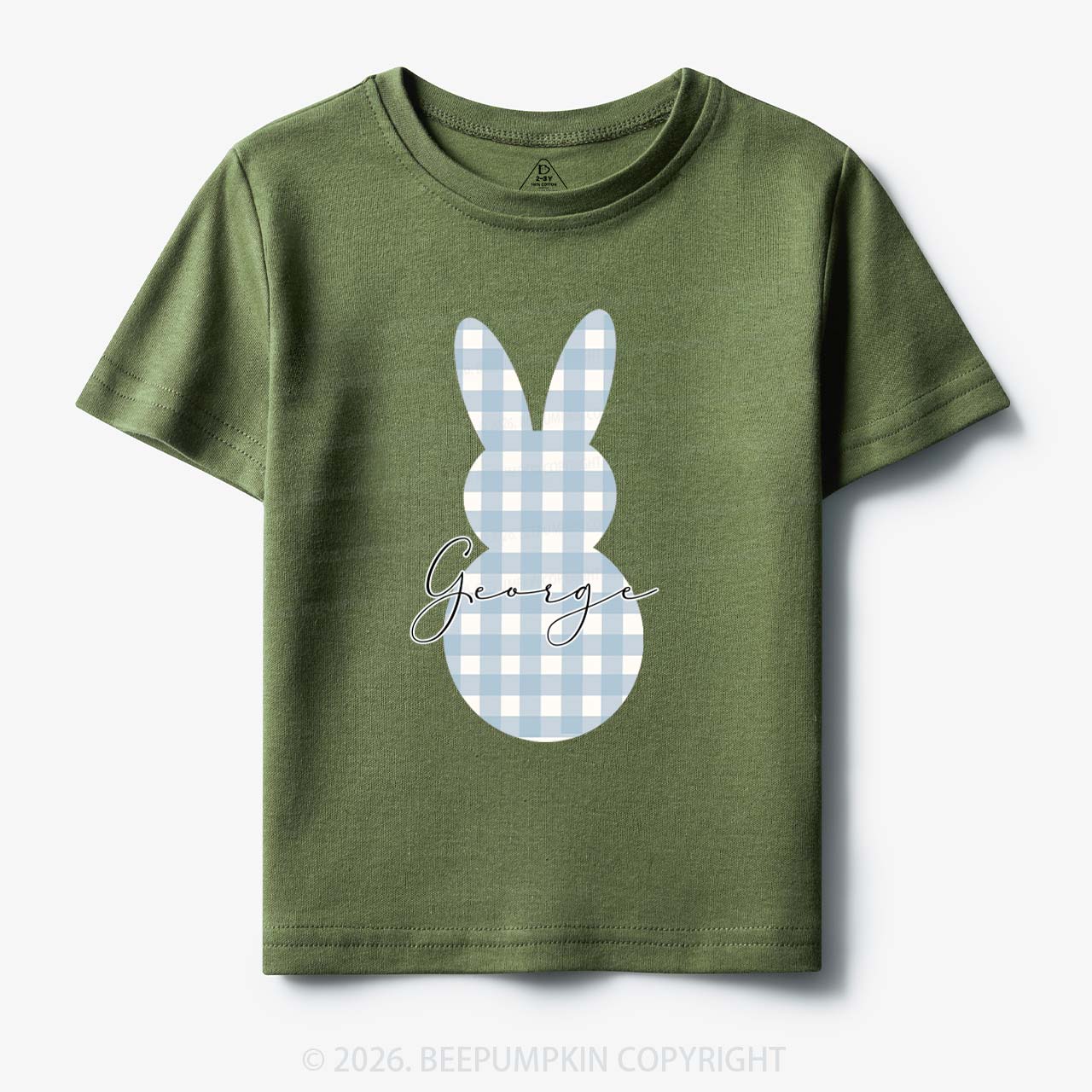 Personalised Easter Petit Gingham Bunny Toddler&Kid's Tees