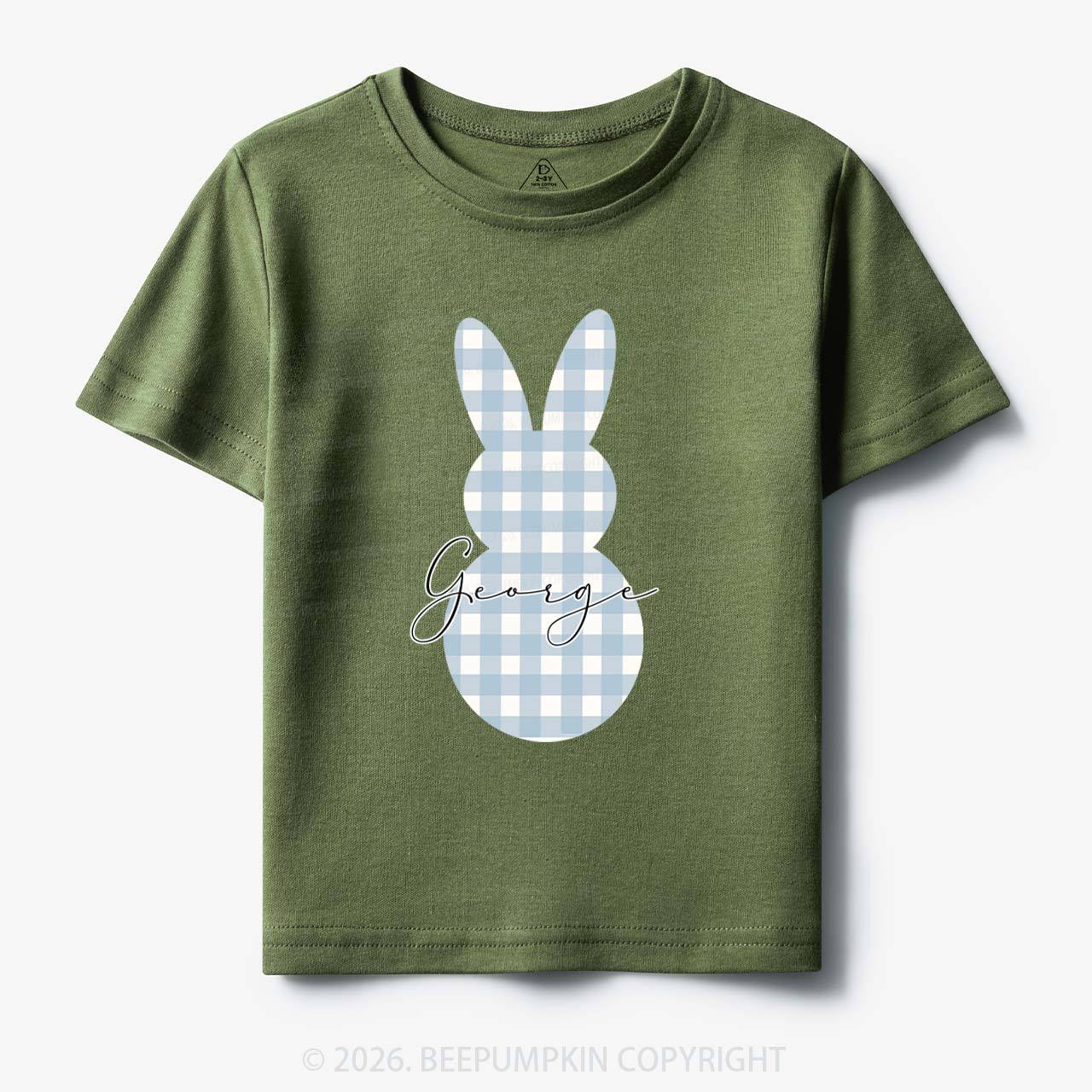 Personalised Easter Petit Gingham Bunny Toddler&Kid's Tees