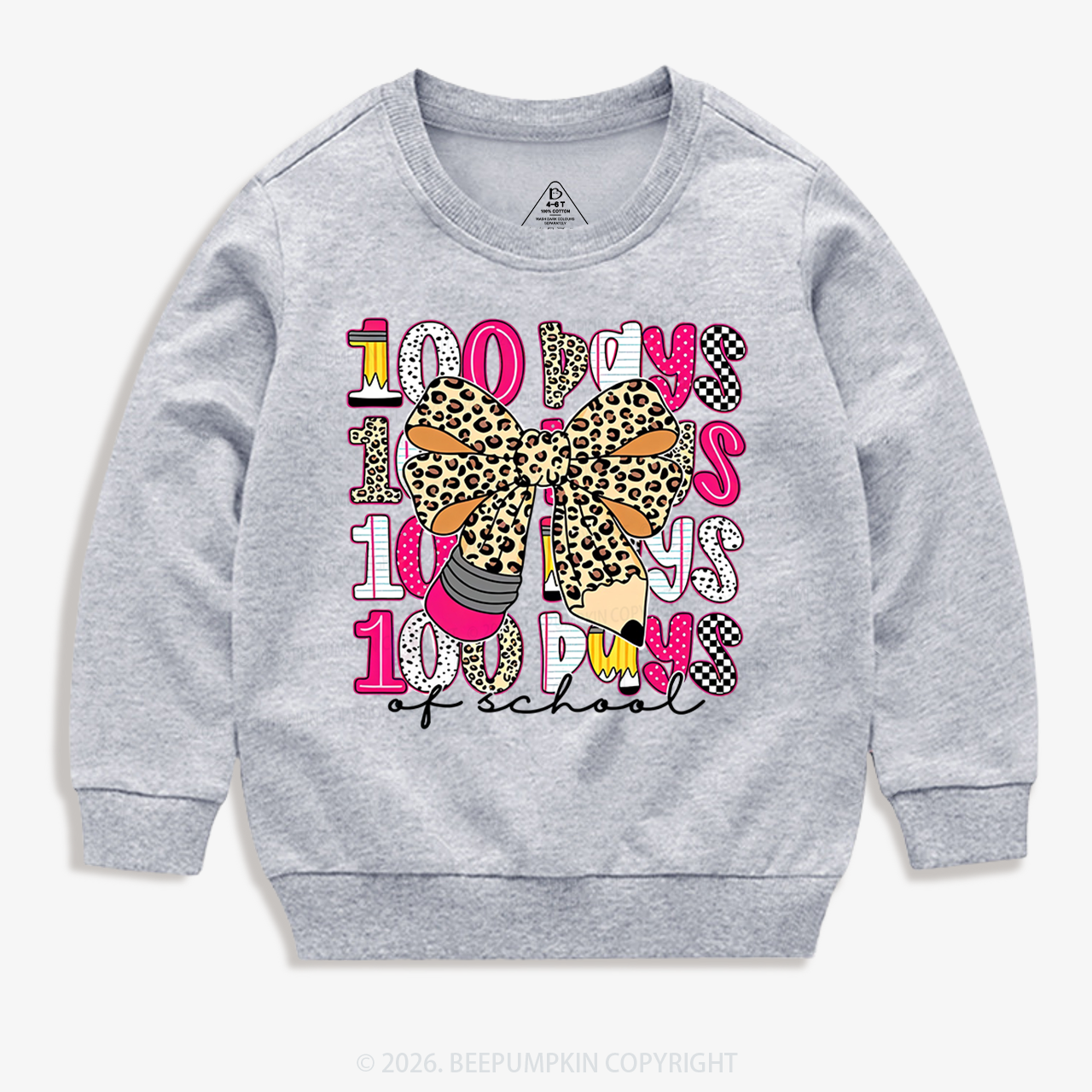 Leopard Love 100 Days Of  School Edition Toddler&Kid's Sweatshirt
