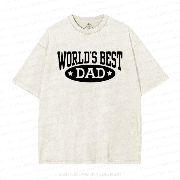 World's Best Dad Washed T-Shirts 