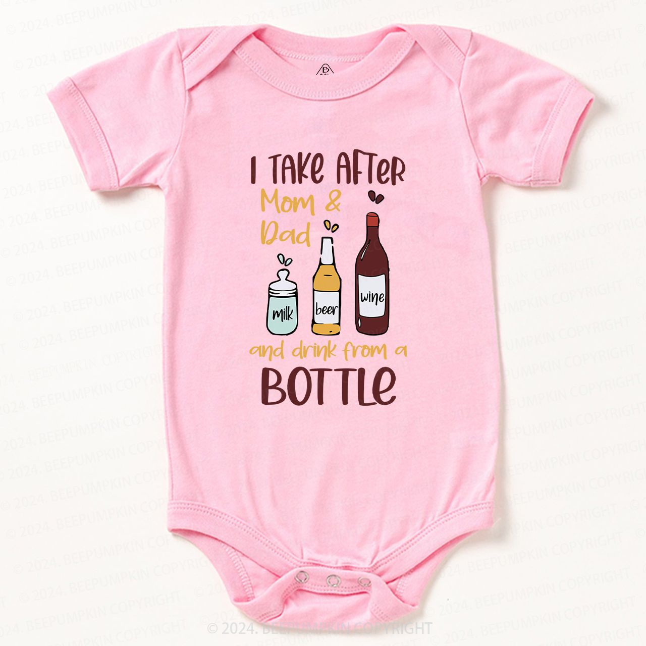 Mom And Dad Drinking Funny Baby Bodysuit 7