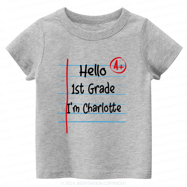 Personalized Grade I'm Name Back To School Shirt 