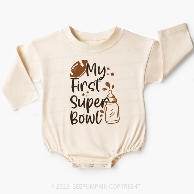 My First Big Game Baby Bubble Romper Beepumpkin