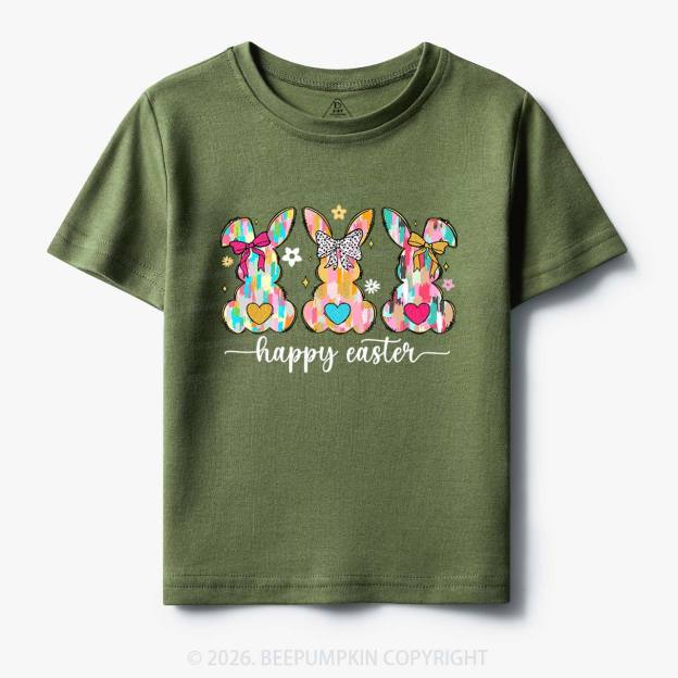 Pastel Brush Happy Easter Bunnie Toddler&Kid's Tees