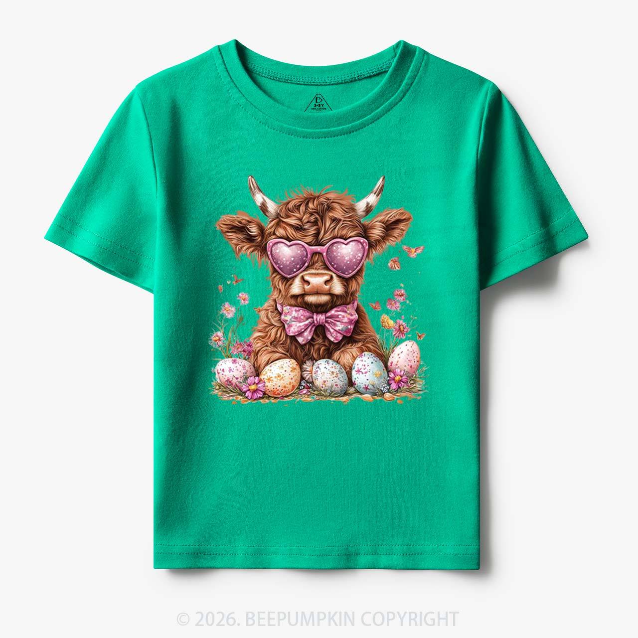 Easter Day Highland Cow Toddler&Kid's Tees