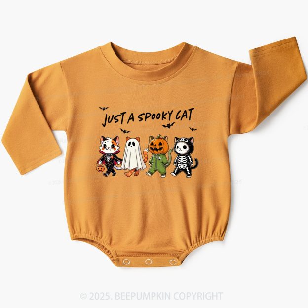 Just A Spooky Cat Baby Bubble Romper Beepumpkin