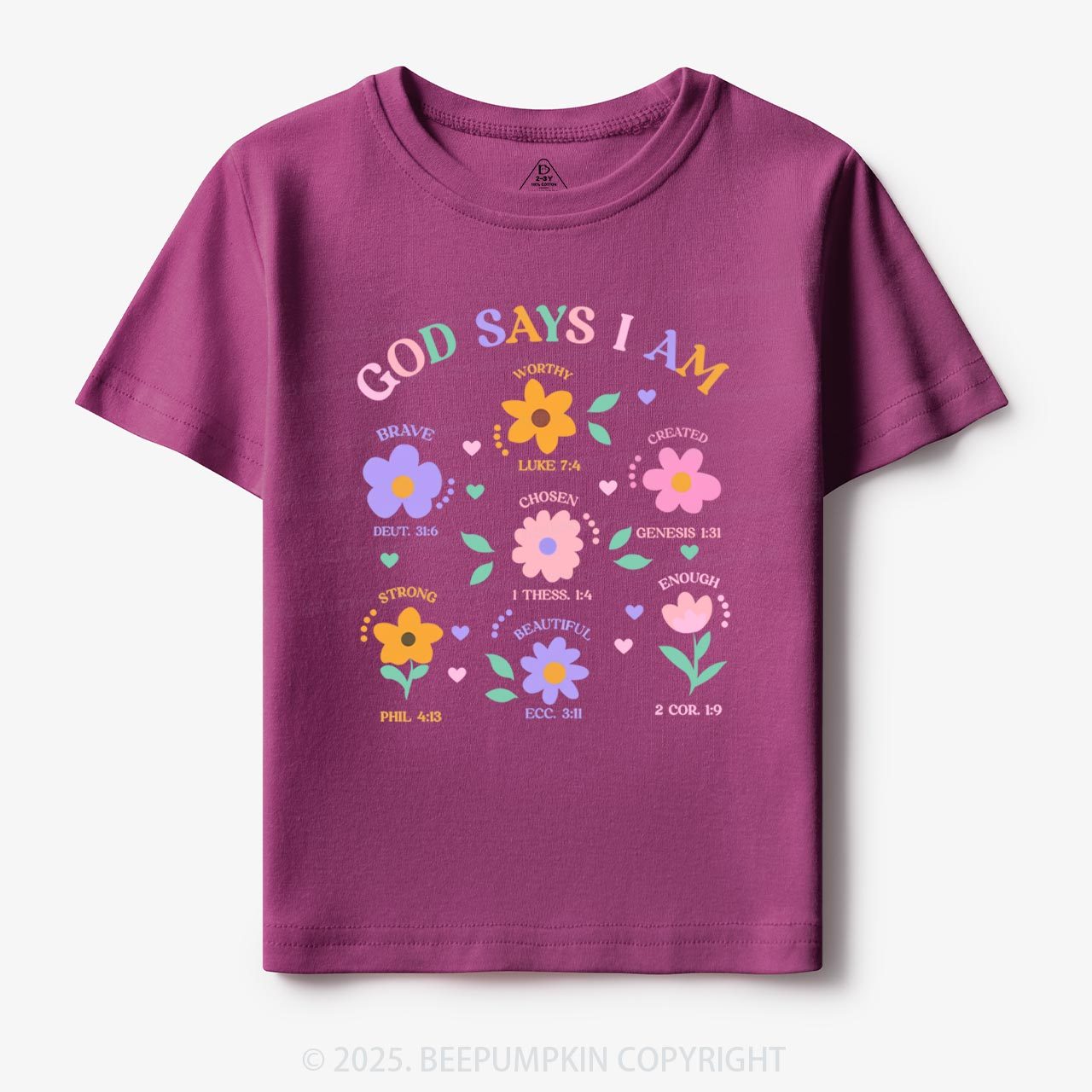 God Says I Am Brave Toddler&Kid's Tees Beepumpkin