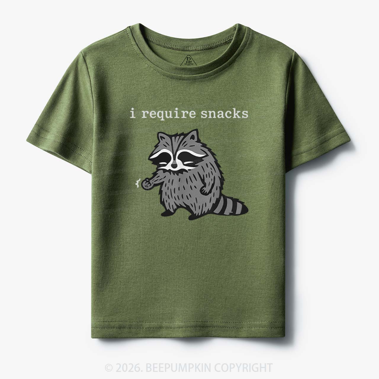 I Require Snacks Raccoon Toddler&Kid's Tees
