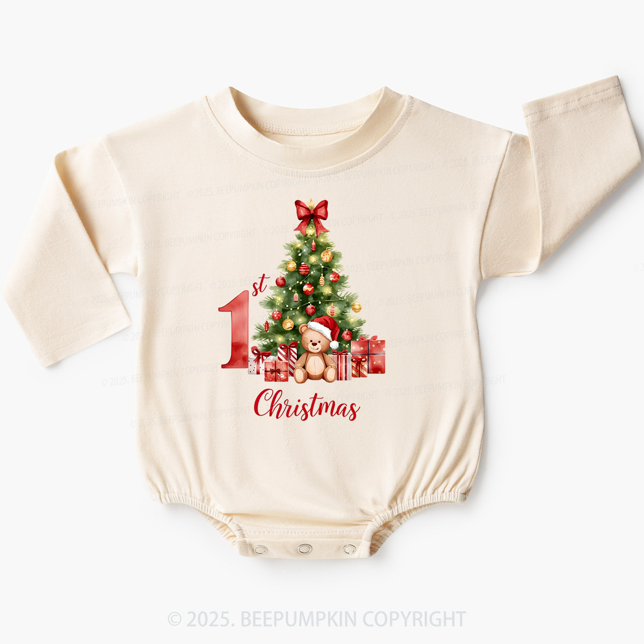 My First Christmas Baby Bubble Romper Beepumpkin