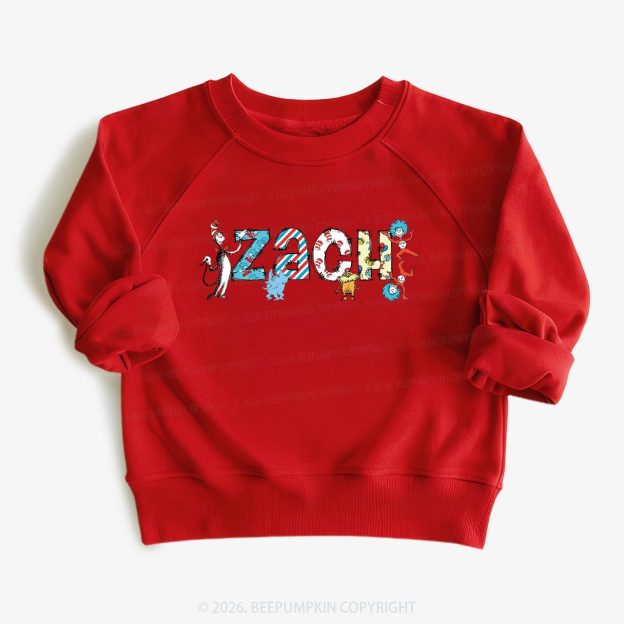 Personalized Seuss‑Style Letter Art Toddler&Kids Sweatshirt