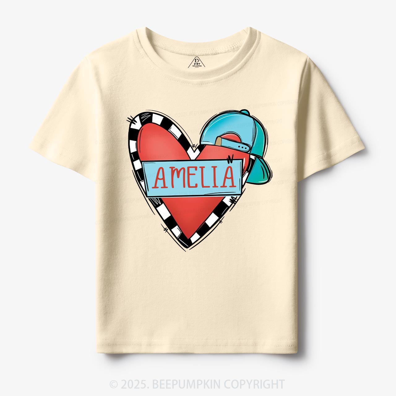 Personalized Cool Heart Toddler&Kid's Tees Beepumpkin