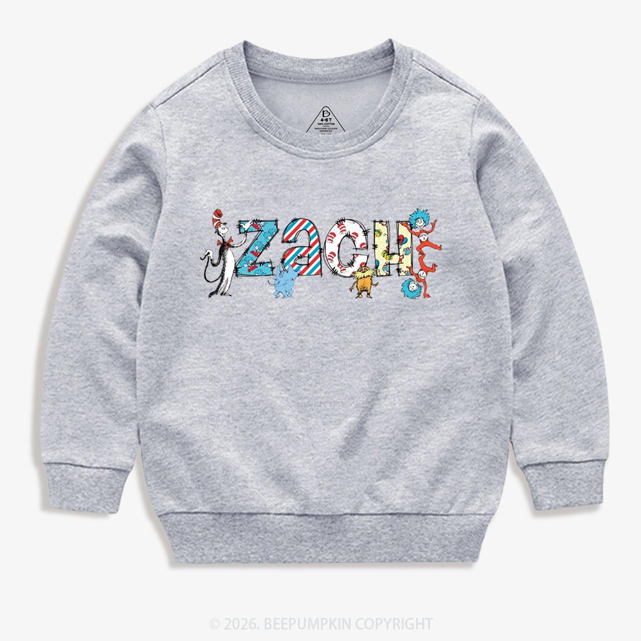 Personalized Seuss‑Style Letter Art Toddler&Kids Sweatshirt