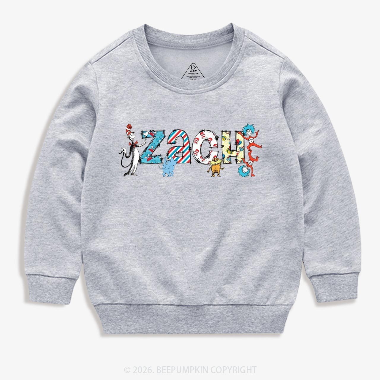 Personalized Seuss‑Style Letter Art Toddler&Kids Sweatshirt