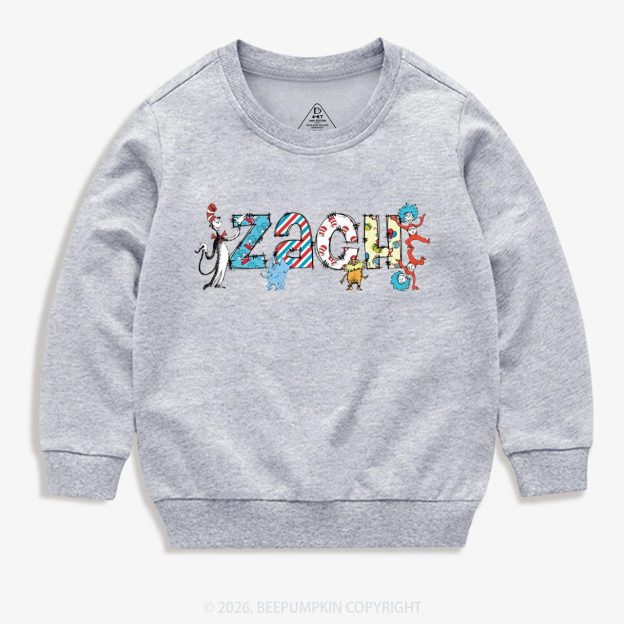 Personalized Seuss‑Style Letter Art Toddler&Kids Sweatshirt