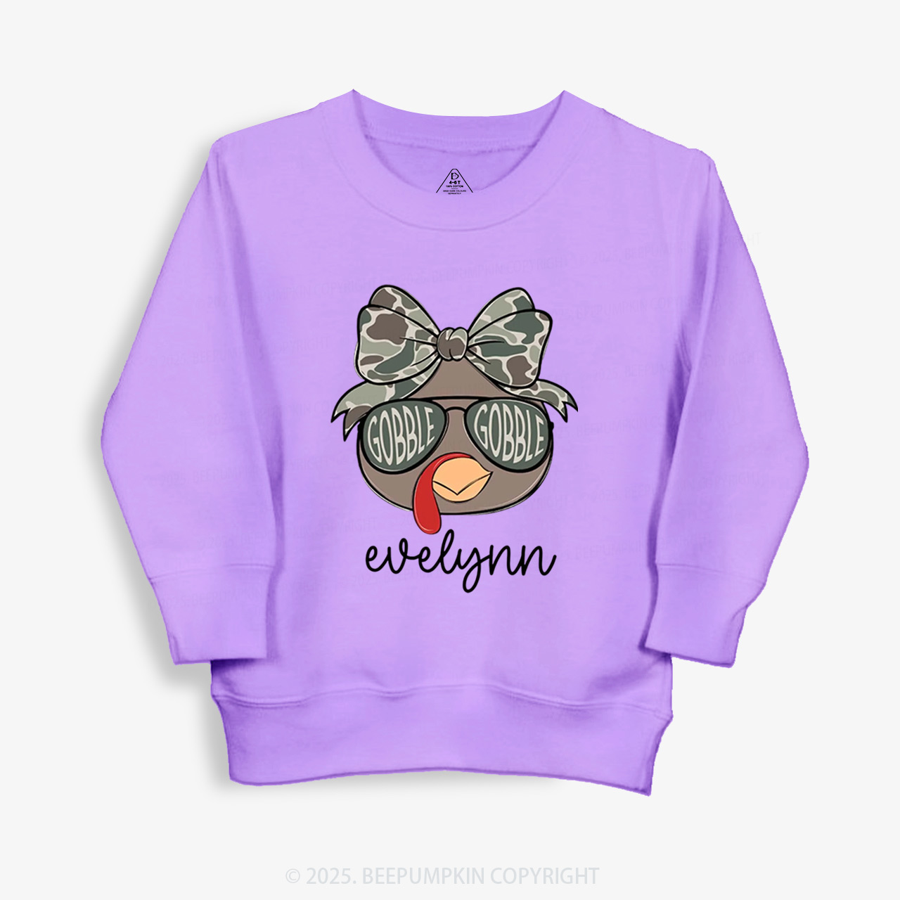 Personalized Boys/Girl Turkey Camo Thanksgiving Kid's Sweatshirt