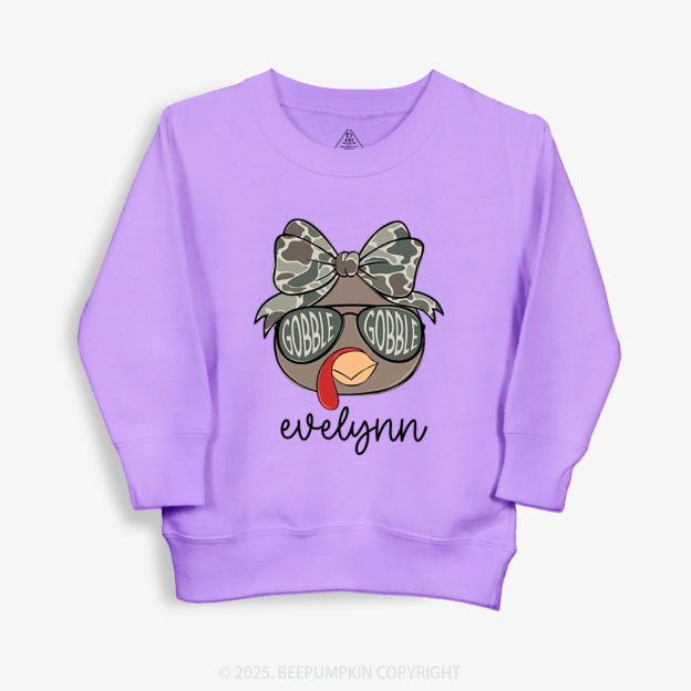 Personalized Boys/Girl Turkey Camo Thanksgiving Kid's Sweatshirt