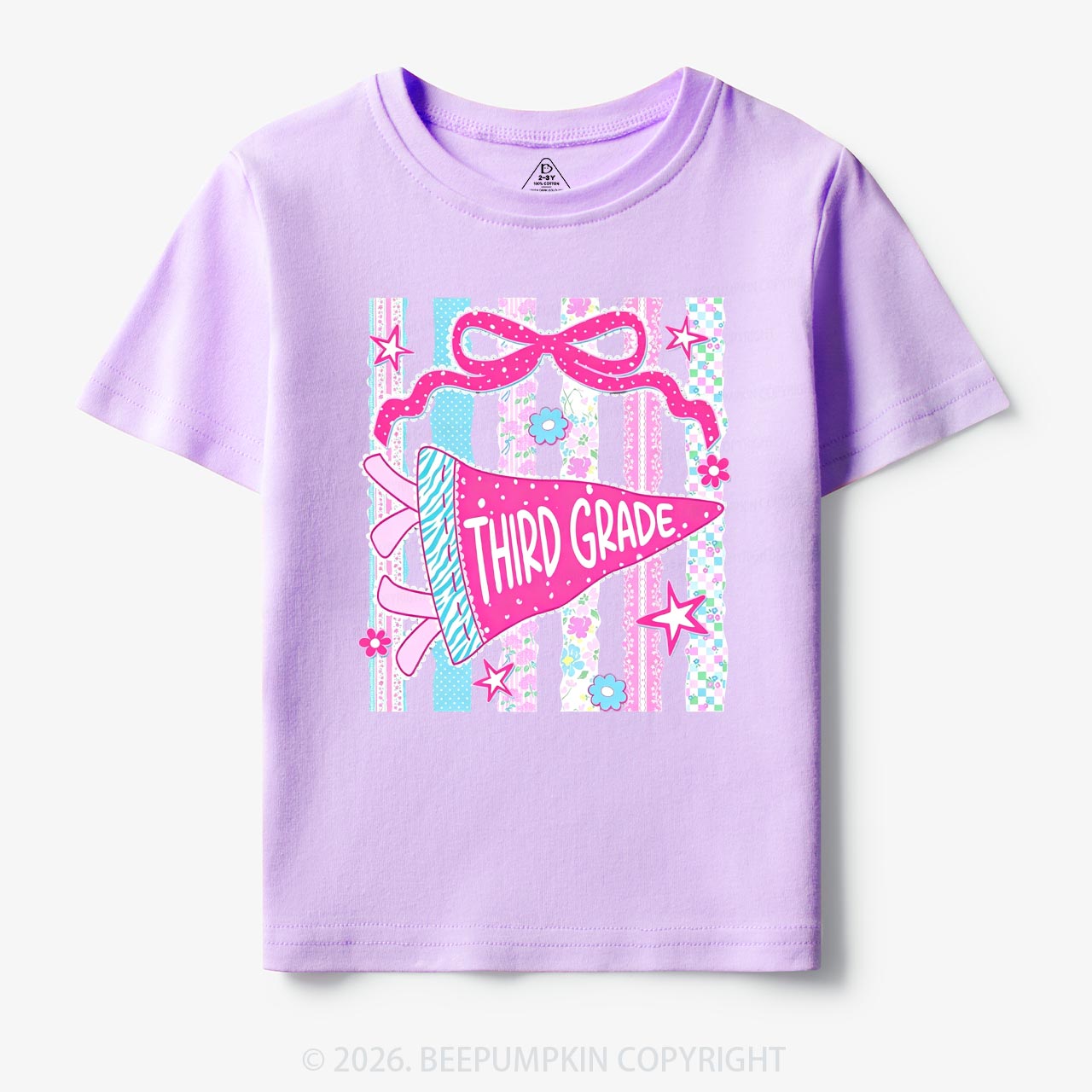 Retro Striped Floral Pennant Flag Back To School Toddler&Kid's Tees