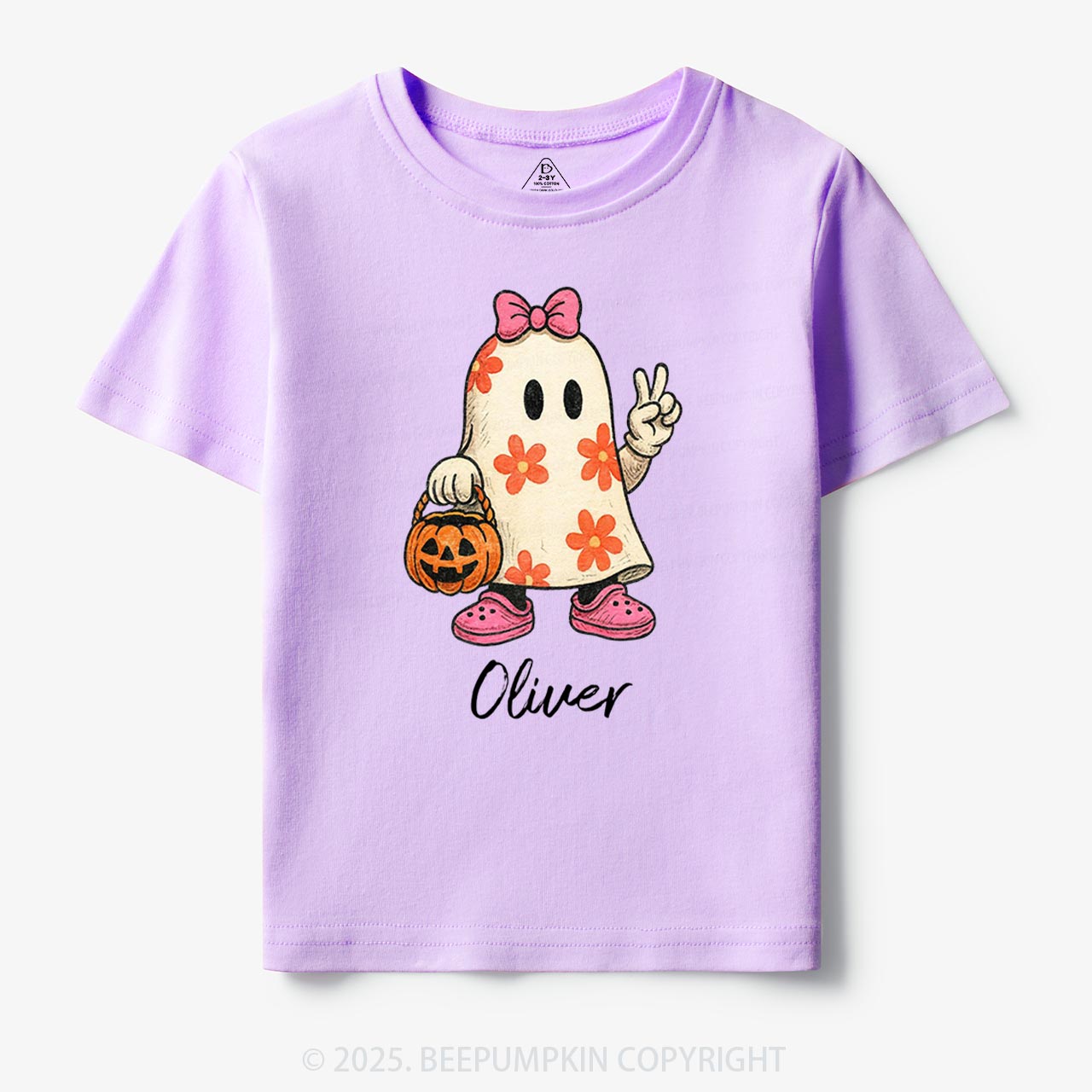 Personalized Halloween Cute Ghost and Pumpkin Toddler&Kid's Tees Beepumpkin
