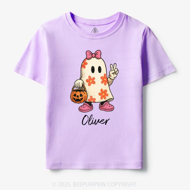 Personalized Halloween Cute Ghost and Pumpkin Toddler&Kid's Tees Beepumpkin