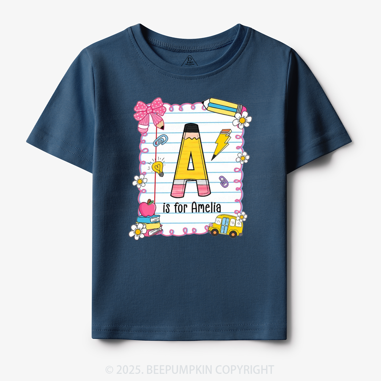 Personalized Alphabet Pencil Name Toddler&Kid's Tees Beepumpkin