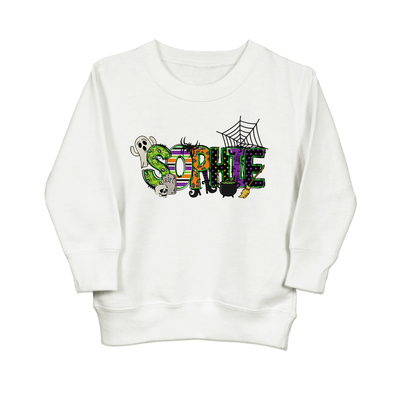 Personalized Halloween Alphabet Letters Kid's Name Sweatshirt