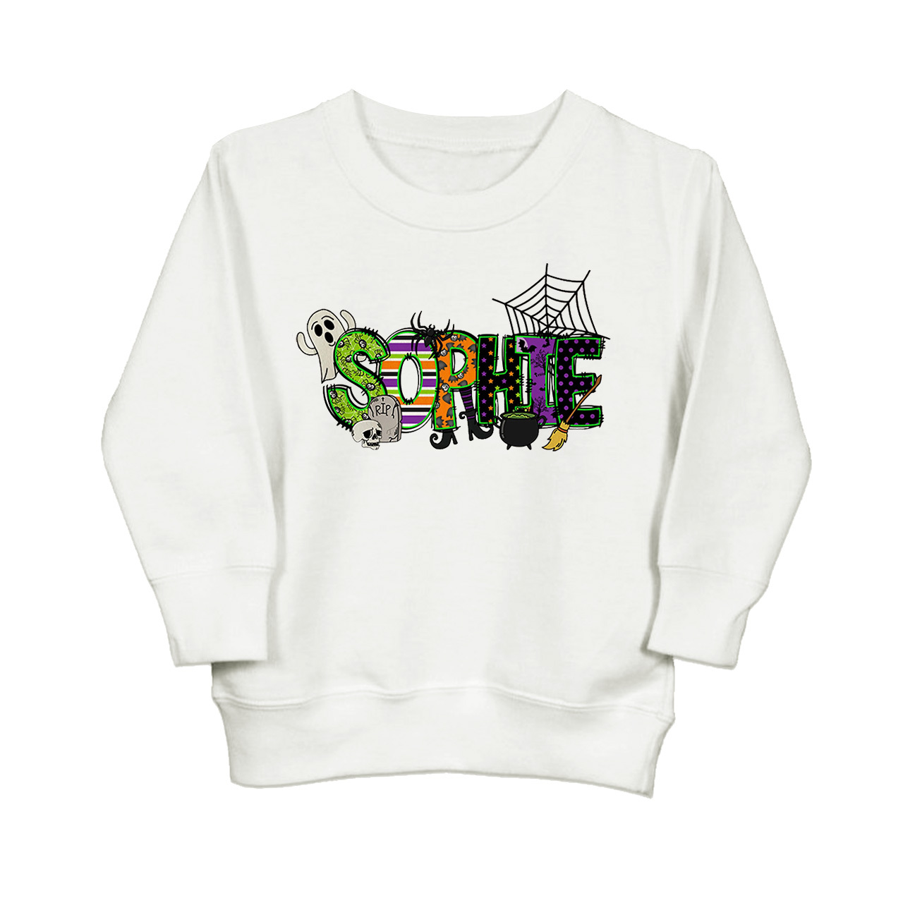 Personalized Halloween Alphabet Letters Kid's Name Sweatshirt