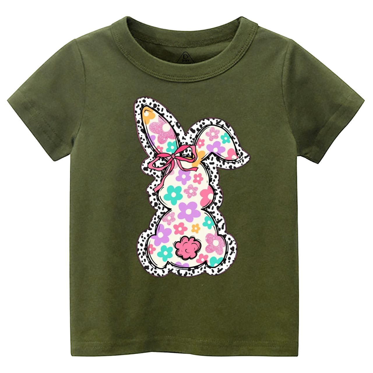Retro Floral Easter Bunny Toddler&Kid's Tees Beepumpkin