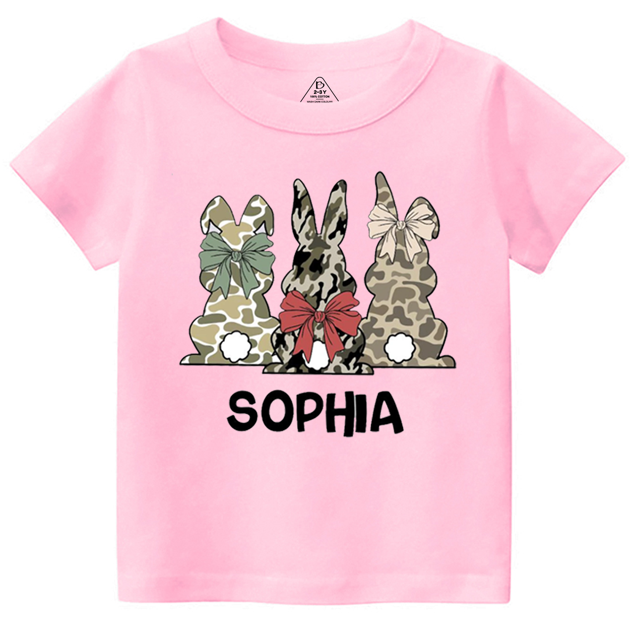 Personalized Name Camouflage Easter Bunny Toddler&Kid's Tees Beepumpkin