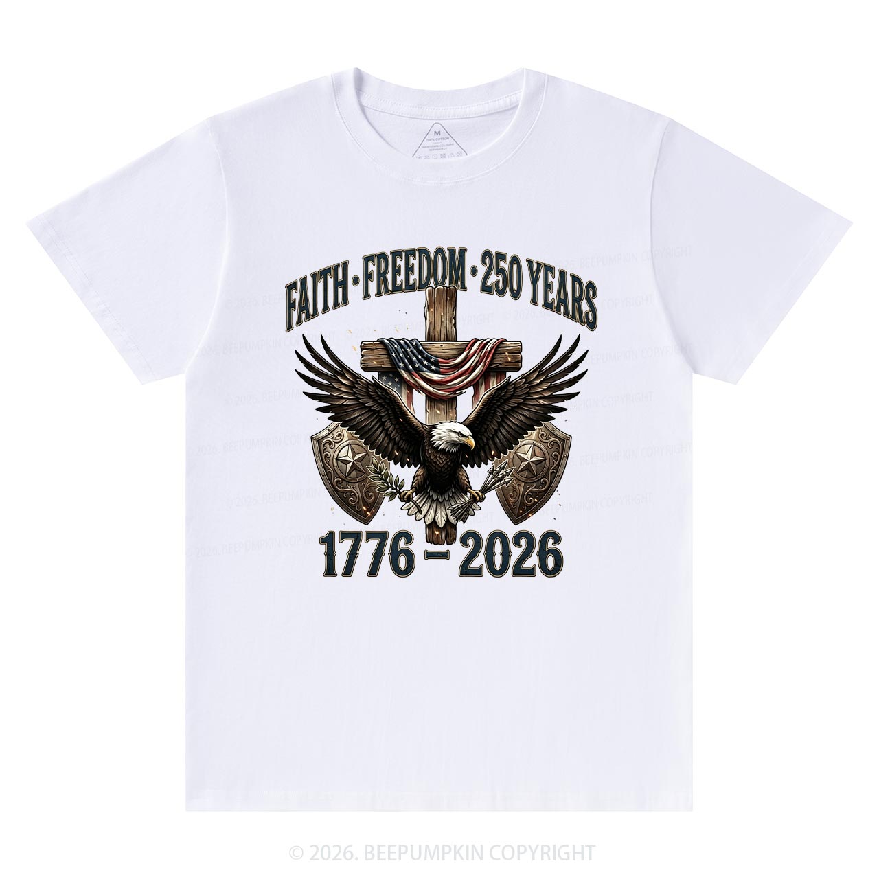 Faith Freedom 250 Years Patriotic Christian T-Shirts