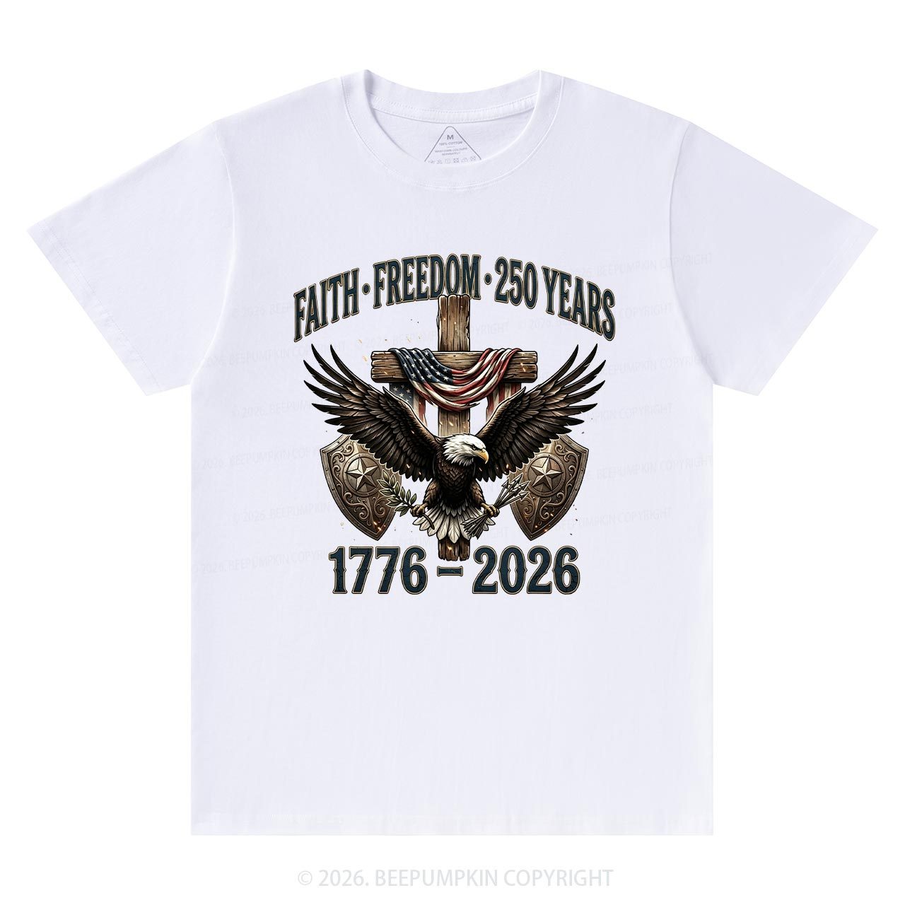 Faith Freedom 250 Years Patriotic Christian T-Shirts