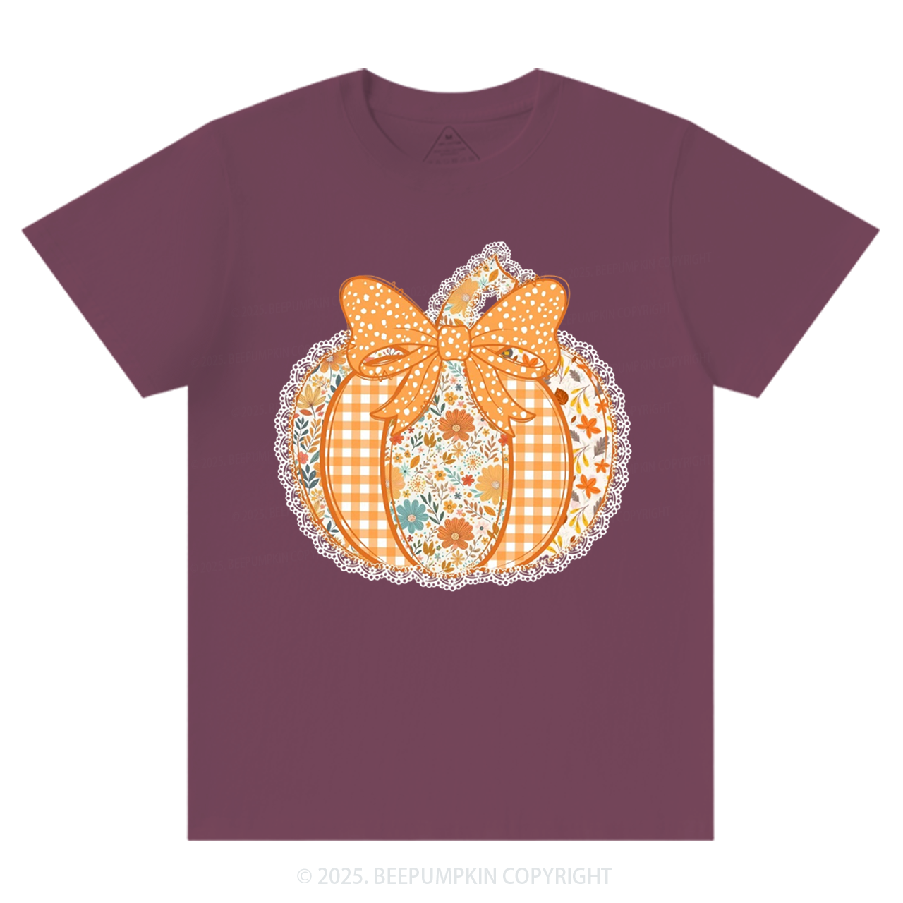 Preppy Floral Fall Pumpkin T-Shirts Beepumpkin