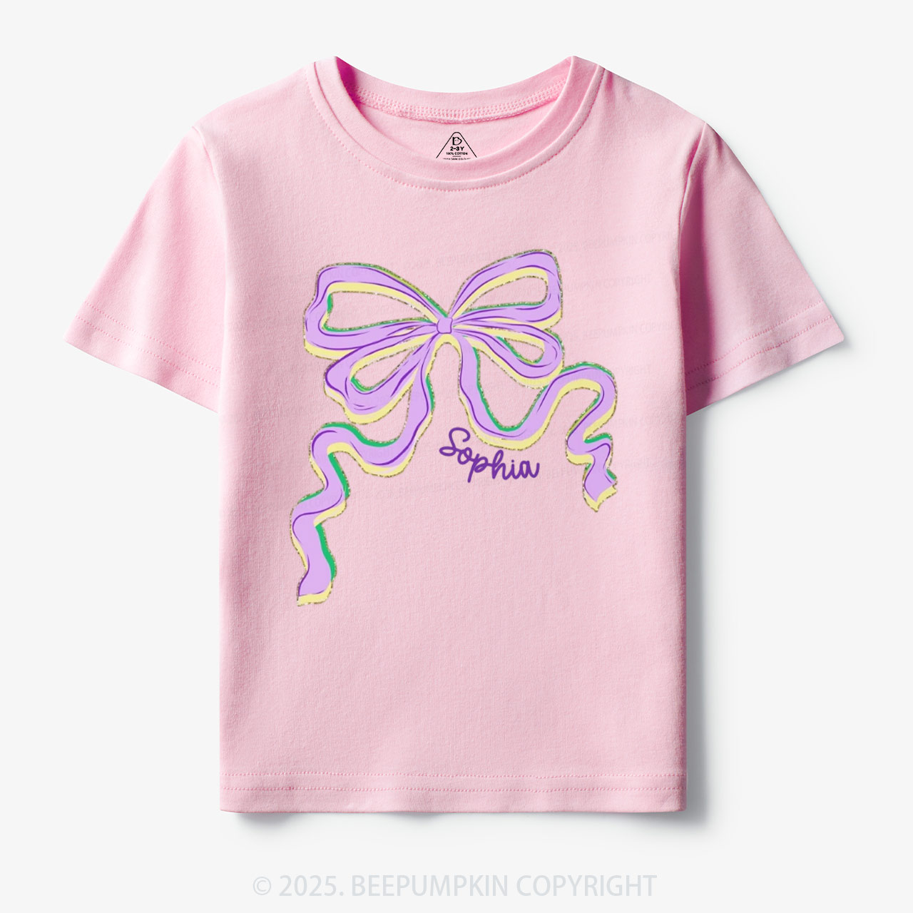 Personalized Sugar Bow Mardi Gras Toddler&Kid's Tees Beepumpkin