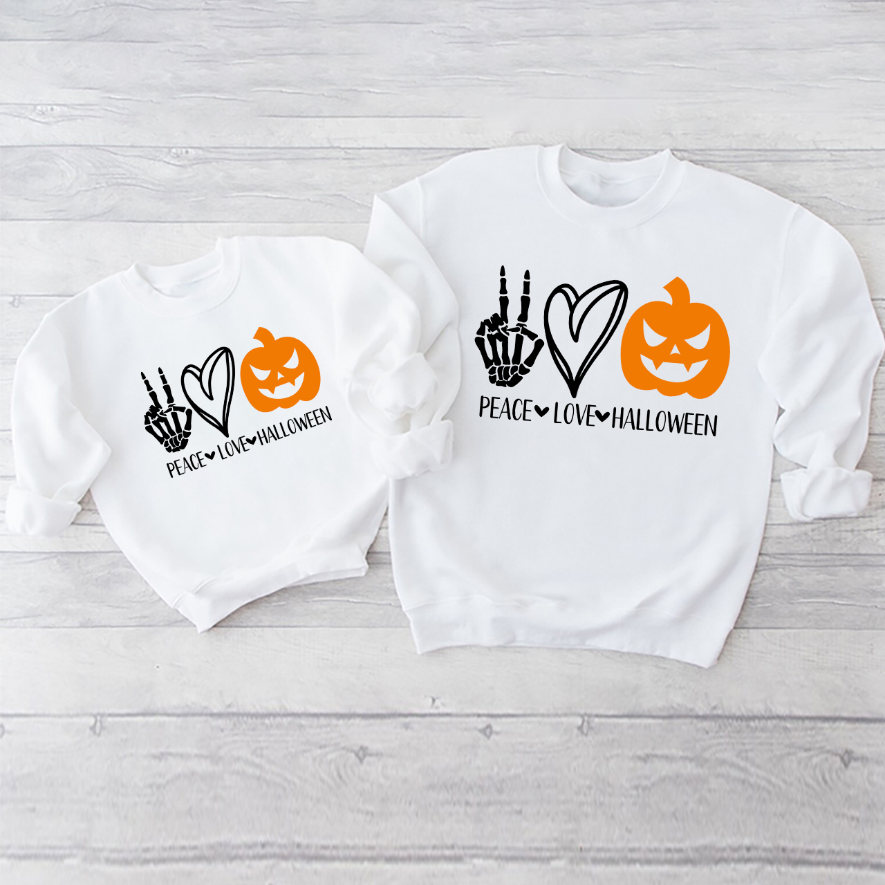 Peace Love Halloween Family Matching Sweatshirts