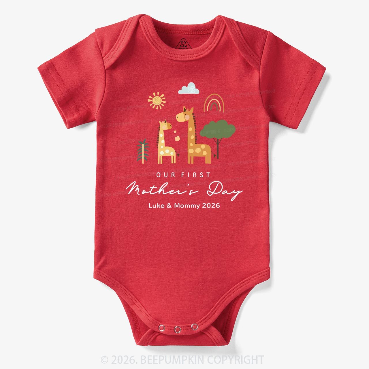 Personalized First Mother's Day Bodysuit Beepumpkin