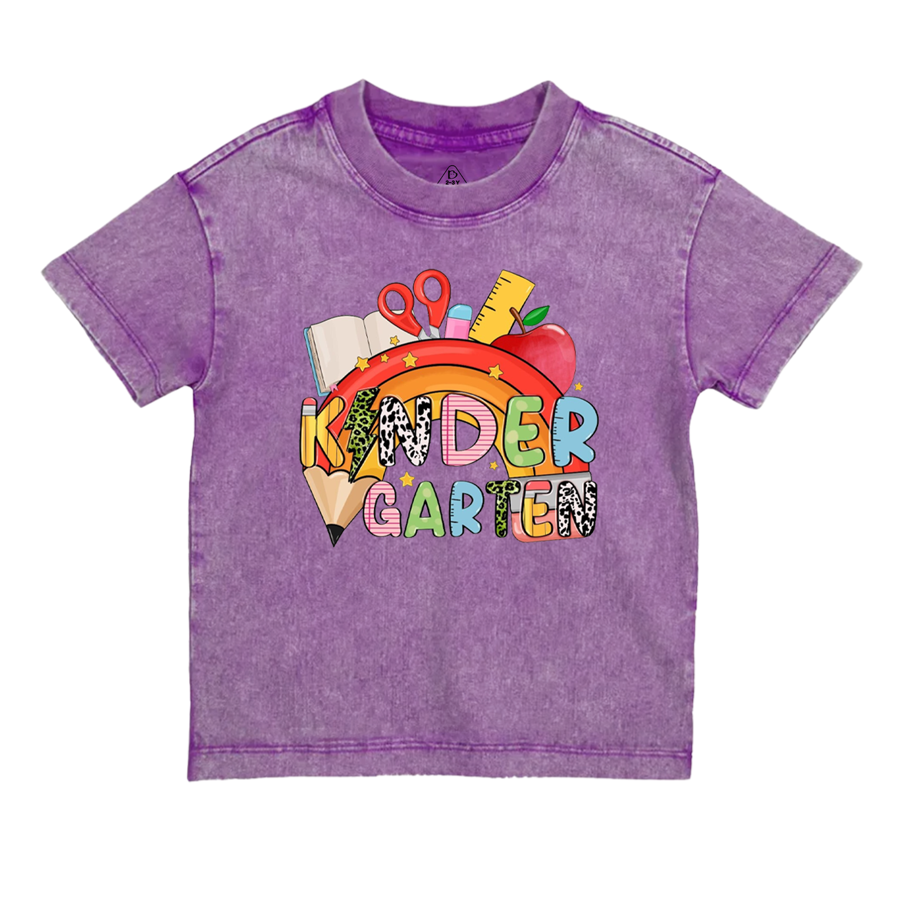 Personalized Rainbow Pencils Toddler&Kids Washed Tees