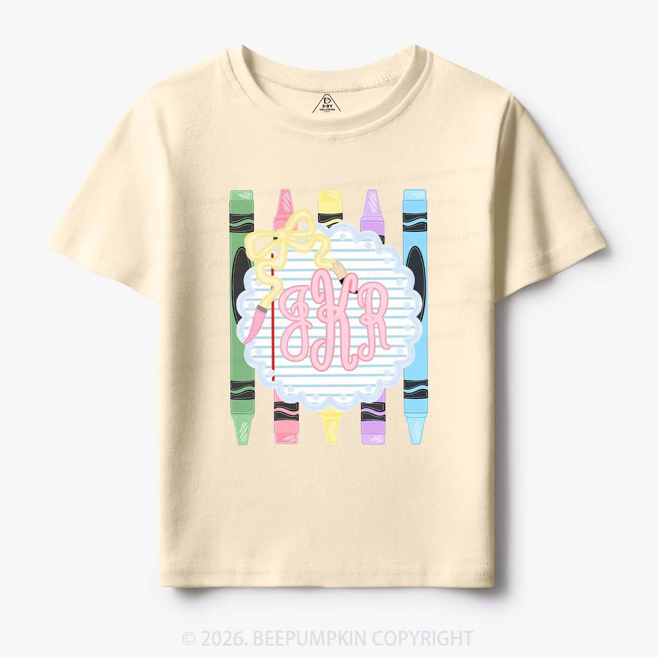 Personalized Monogram Name Pink Preppy Toddler&Kid's Tees