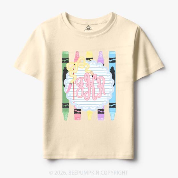 Personalized Monogram Name Pink Preppy Toddler&Kid's Tees
