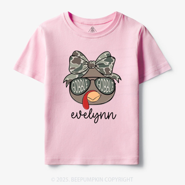 Personalized Boys/Girl Turkey Camo Thanksgiving Toddler&Kid's Tees Beepumpkin
