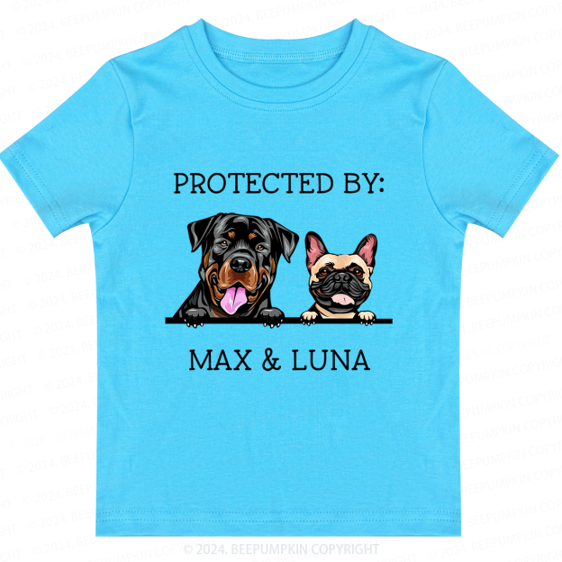 Personalized Baby Shower Gift Protected By Dog Toddler&Kids Tees 