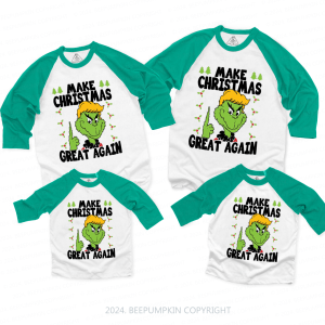 Image of Make Christmas Great Again Family Matching Raglan Sleeves T-Shirts Beepumpkin