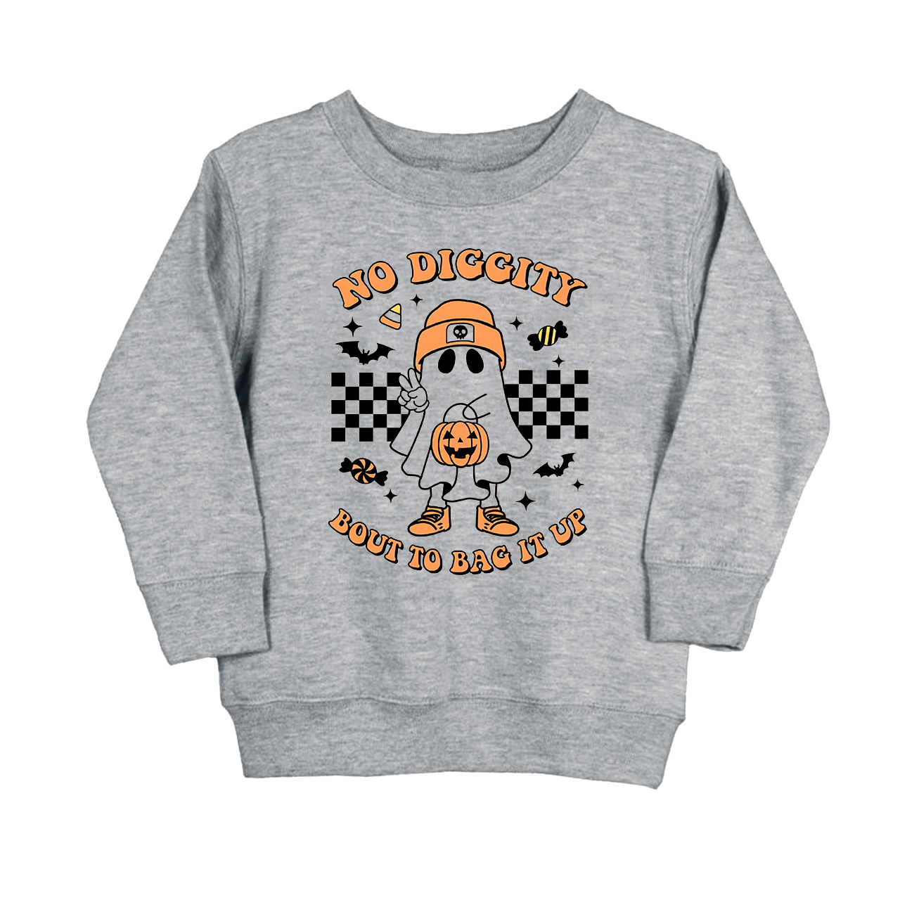 Halloween No Diggity Bout To Bag It Up Kids Sweatshirt