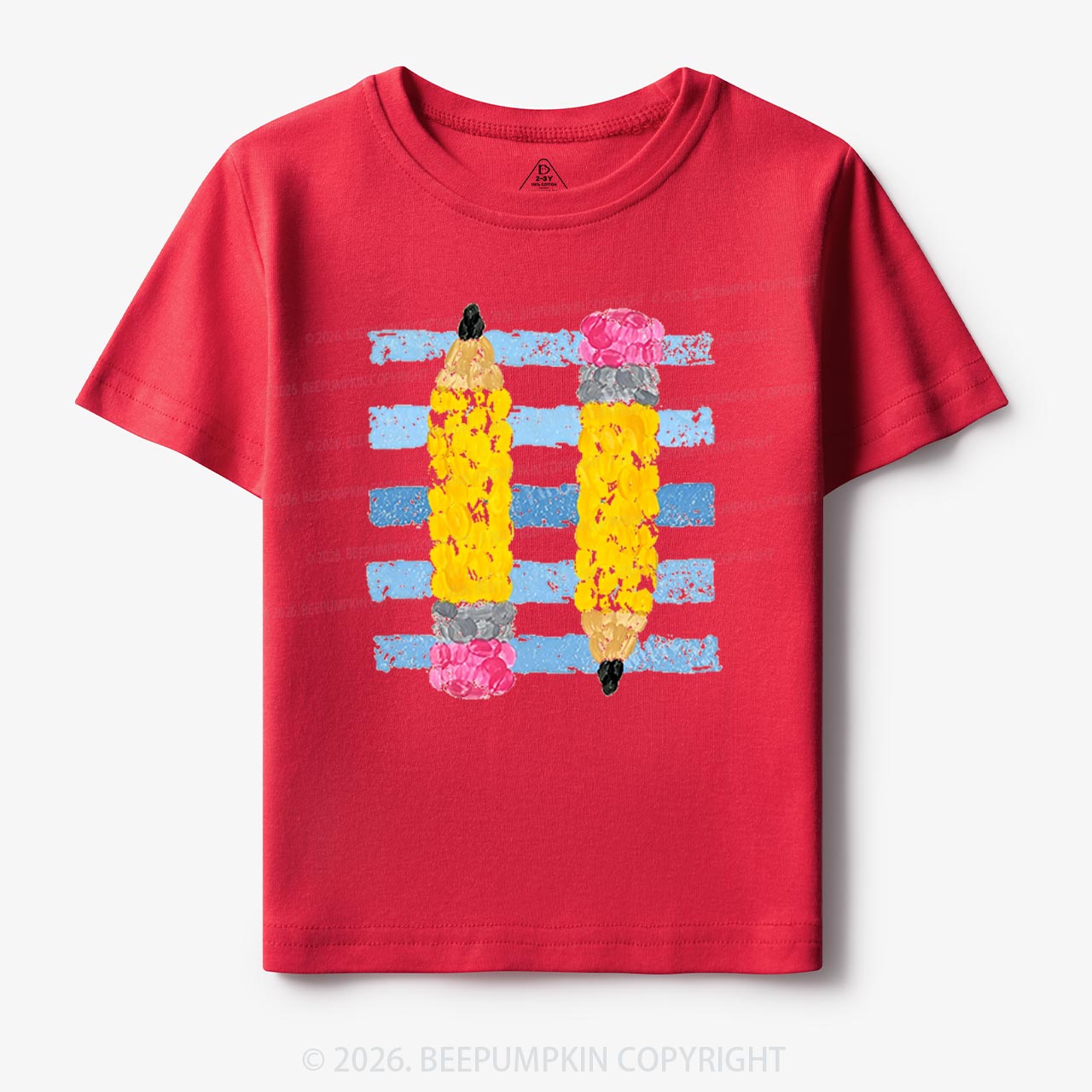 Coastal Pencil Stripes Back To School Toddler&Kids Shirts