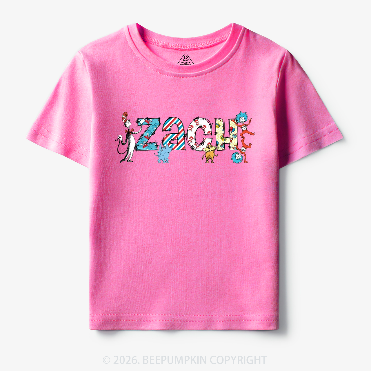 Personalized Seuss‑Style Letter Art Toddler&Kids Tees