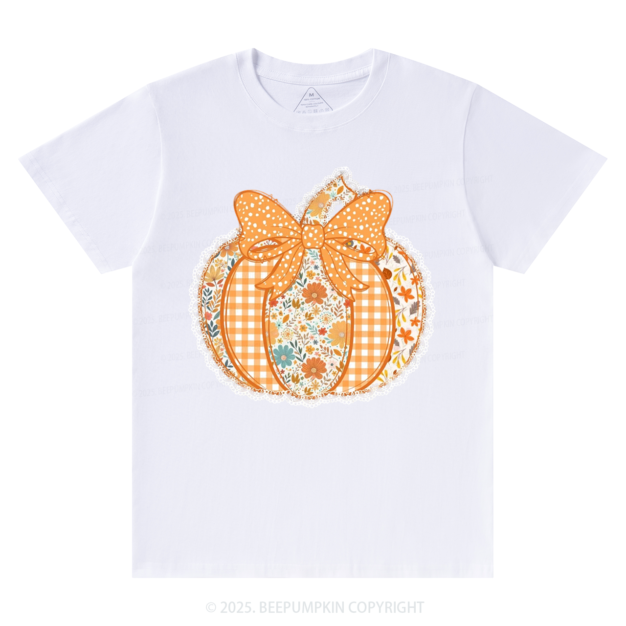 Preppy Floral Fall Pumpkin T-Shirts Beepumpkin